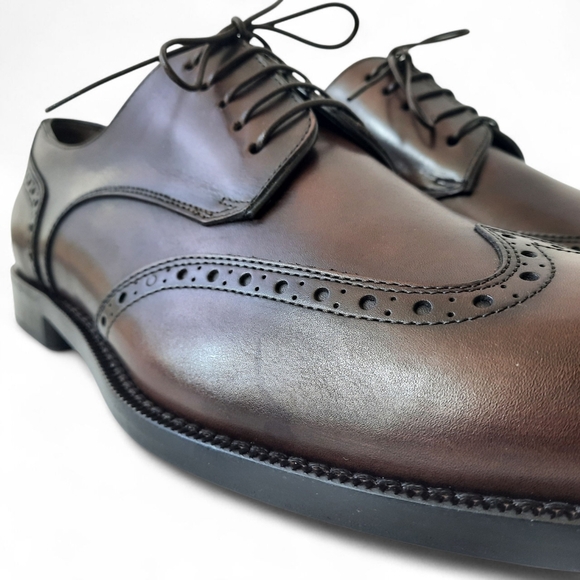 ALLEN EDMONDS Modigliani Wingtip Oxford Brogue Italy Leather Flex Brown 11.5 D - Picture 3 of 13